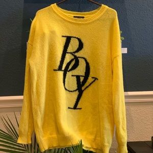 FOREVER 21+ Yellow “Boy” wool sweater